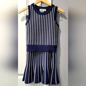 Michael Kors - 2 Piece Navy/White striped dress